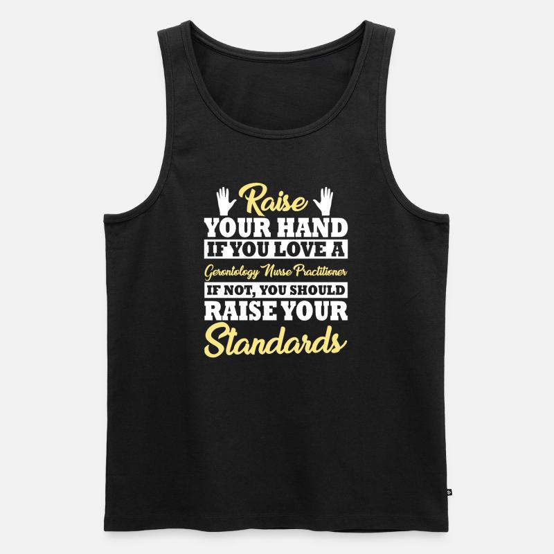 Gerontologie Krankenschwester Ehepartner Spruch - Männer Premium Bio Tank Top - Schwarz