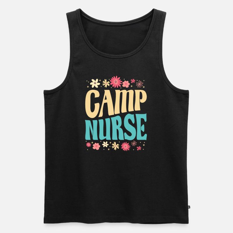 Camping Krankenschwester Blumen Design - Männer Premium Bio Tank Top - Schwarz
