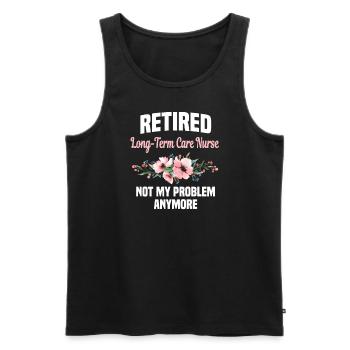 Retired long-term caregiver - Men's Premium Organic Tank Top - black - Front - Michal (187cm)