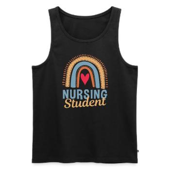 Cute nursing student Boho Rainbow - Men's Premium Organic Tank Top - black - Front - AI Model Male 178 light (178cm)