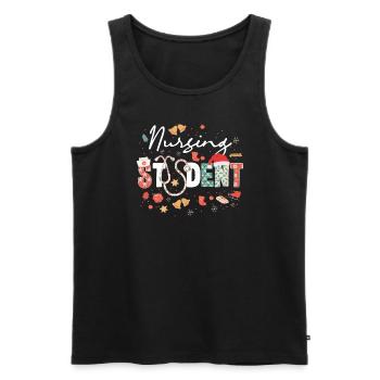 Étudiante en soins infirmiers École de Noël en sciences infirmières - Débardeur bio Premium Homme - noir - Devant - AI Model Male 178 light (178cm)