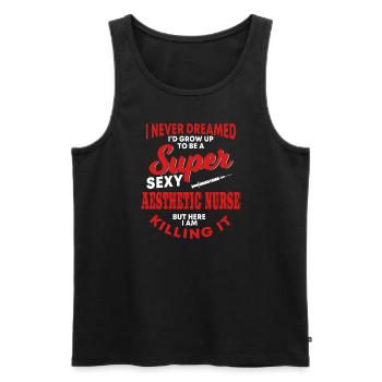 Lustige Ästhetische Krankenschwester Kosmetische - Männer Premium Bio Tank Top - Schwarz - Vorne - Michal (187cm)
