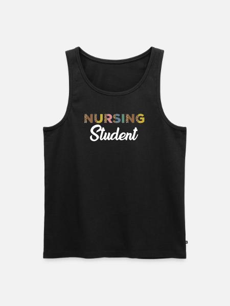 Nursing student with leopard print - Men's Premium Organic Tank Top - black