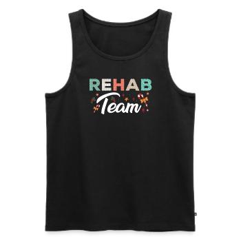 Beautiful rehab team design - Men's Premium Organic Tank Top - black - Front - AI Model Male 178 light (178cm)