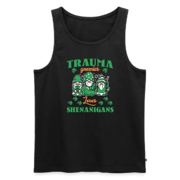Trauma Gnomies St. Patrick's Day - Männer Premium Bio Tank Top - Schwarz - Vorne - AI Model Male 178 light (178cm)