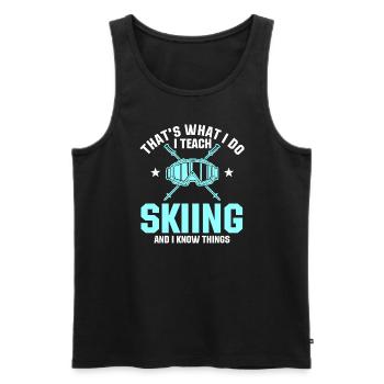 Funny ski instructor saying - Men's Premium Organic Tank Top - black - Front - Michal (187cm)