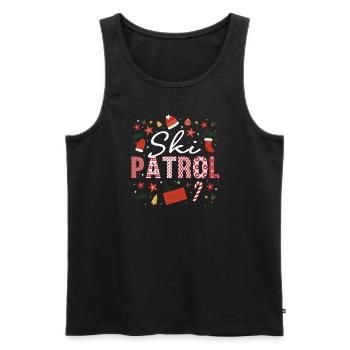 Piste Rescue Christmas Outfit - Men's Premium Organic Tank Top - black - Front - AI Model Male 178 light (178cm)