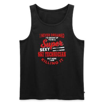 Funny ski technician sayings - Men's Premium Organic Tank Top - black - Front - Michal (187cm)