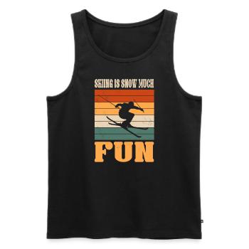 Skiing is snow is a lot of fun - Men's Premium Organic Tank Top - black - Front - AI Model Male 178 light (178cm)