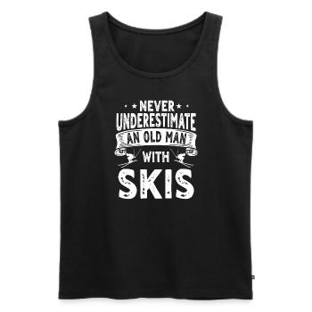 Citation de ski amusante pour hommes et grand-père - Débardeur bio Premium Homme - noir - Devant - Michal (187cm)