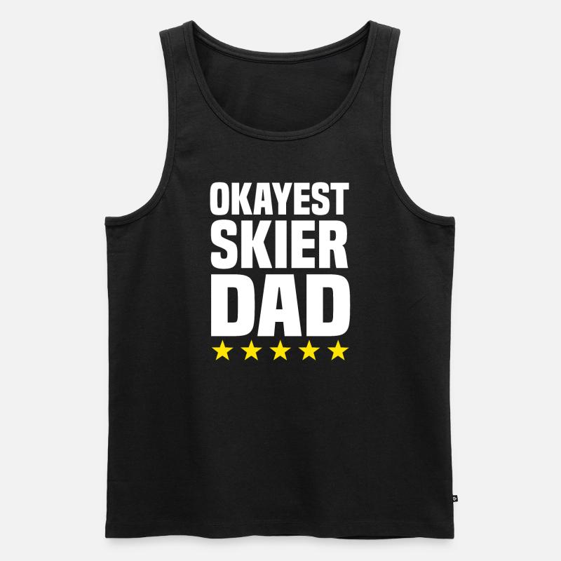 Okayester Skifahrer Papa - Männer Premium Bio Tank Top - Schwarz