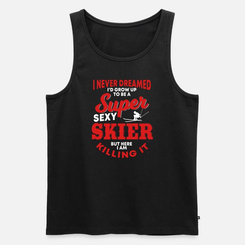 Lustige Skifahrer Geschenkidee - Männer Premium Bio Tank Top - Schwarz