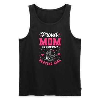Proud Mother Ice Skating Girl - Men's Premium Organic Tank Top - black - Front - Michal (187cm)