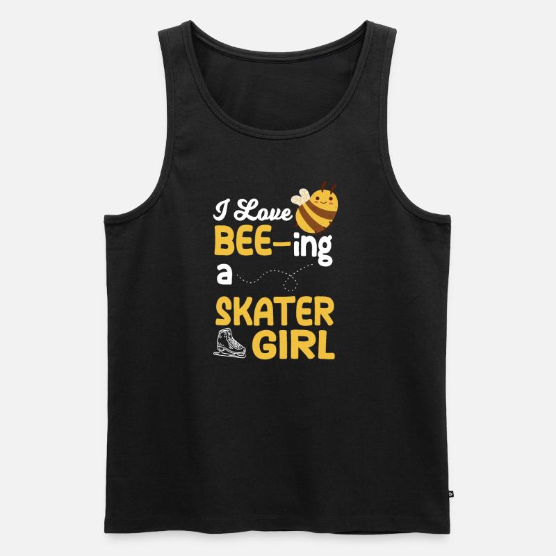 Niedliche Eislaufmädchen Eiskunstläuferin - Männer Premium Bio Tank Top - Schwarz