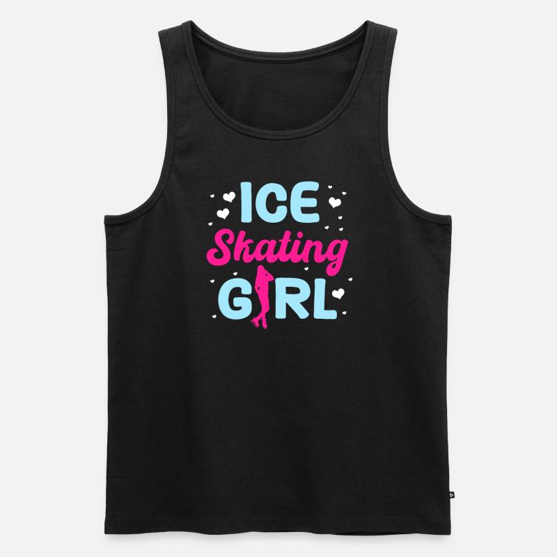 Schlittschuh Mädchen Design - Männer Premium Bio Tank Top - Schwarz