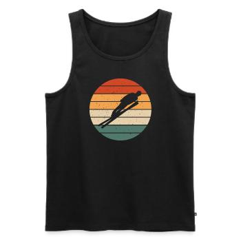 Retro Ski Jumper Outfit Ski Jumping - Men's Premium Organic Tank Top - black - Front - AI Model Male 178 light (178cm)