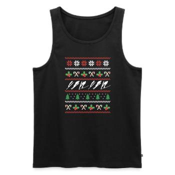 Conception de sauteur à ski de Noël moche - Débardeur bio Premium Homme - noir - Devant - AI Model Male 178 light (178cm)
