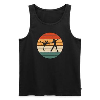 Retro Eistanz Outfit Schlittschuhlaufen - Männer Premium Bio Tank Top - Schwarz - Vorne - AI Model Male 178 light (178cm)