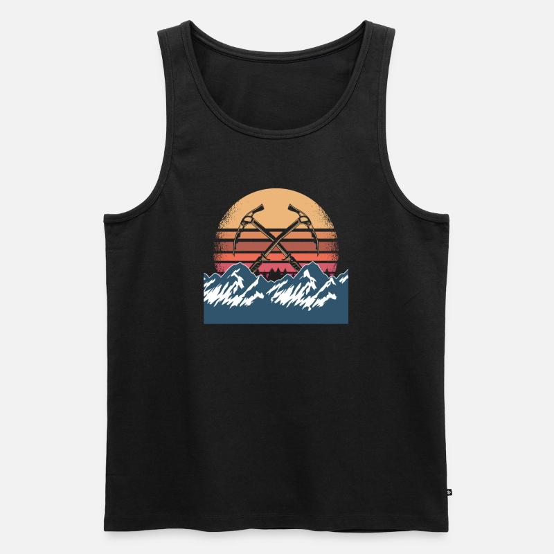 Retro Eisklettern Design - Männer Premium Bio Tank Top - Schwarz
