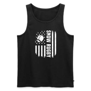 USA Snow Rugby Outfit Rugby Player America - Débardeur bio Premium Homme - noir - Devant - AI Model Male 178 light (178cm)