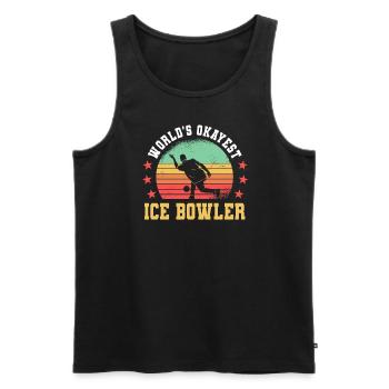Drôle de cadeau de bowling sur glace - Débardeur bio Premium Homme - noir - Devant - Michal (187cm)