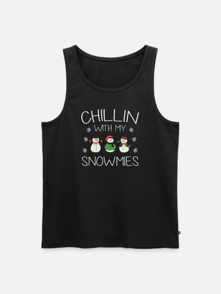 Chillin with my Snowmies snowman - Men's Premium Organic Tank Top - black