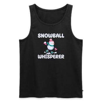 Snowball Whisperer - Men's Premium Organic Tank Top - black - Front - AI Model Male 178 light (178cm)