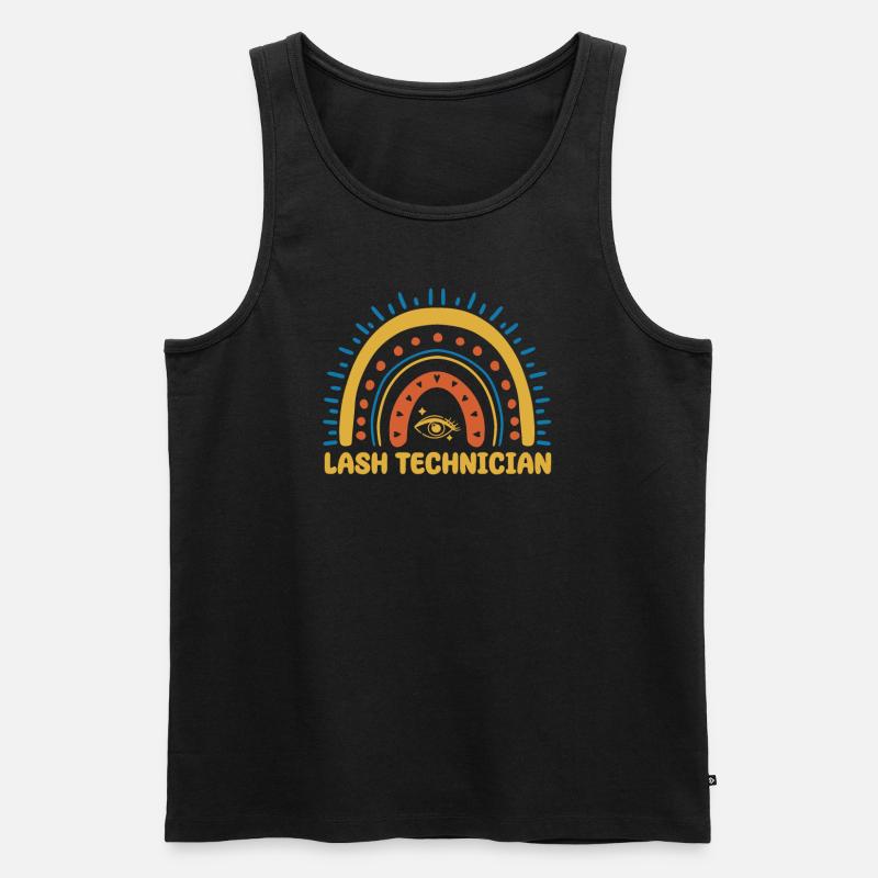 Lash Tech Boho Rainbow - Men's Premium Organic Tank Top - black