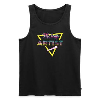 80s Makeup Artist Outfit - Men's Premium Organic Tank Top - black - Front - AI Model Male 178 light (178cm)