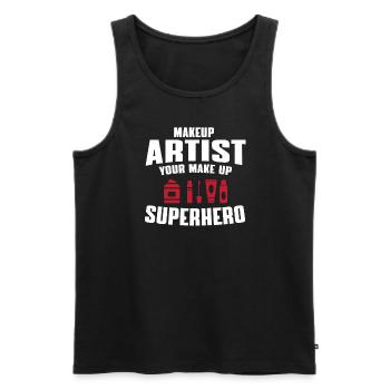 Funny makeup artist saying - Men's Premium Organic Tank Top - black - Front - AI Model Male 178 light (178cm)