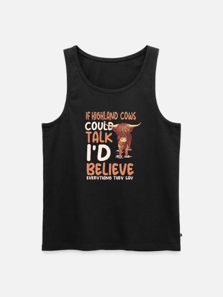 Scottish Highland Cow Lover - Men's Premium Organic Tank Top - black