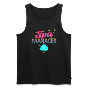 80s Retro Spa Manager Outfit - Men's Premium Organic Tank Top - black - Front - Michal (187cm)