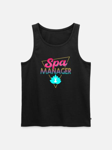 80s Retro Spa Manager Outfit - Men's Premium Organic Tank Top - black
