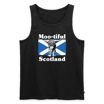 Moo-tiful - Ecosse - Débardeur bio Premium Homme - noir - Devant - AI Model Male 178 light (178cm)