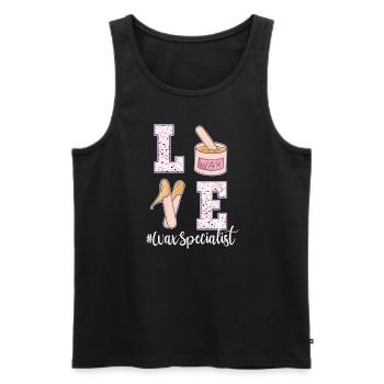 Waxing Spezialist Valentinstag - Männer Premium Bio Tank Top - Schwarz - Vorne - AI Model Male 178 light (178cm)