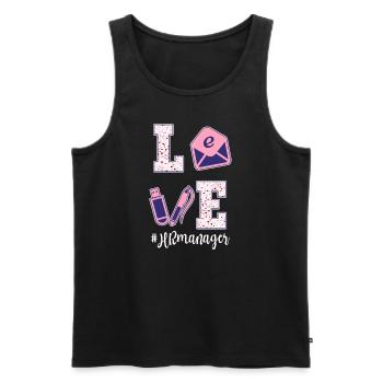 Liebe HR Manager Valentinstag - Männer Premium Bio Tank Top - Schwarz - Vorne - AI Model Male 178 light (178cm)
