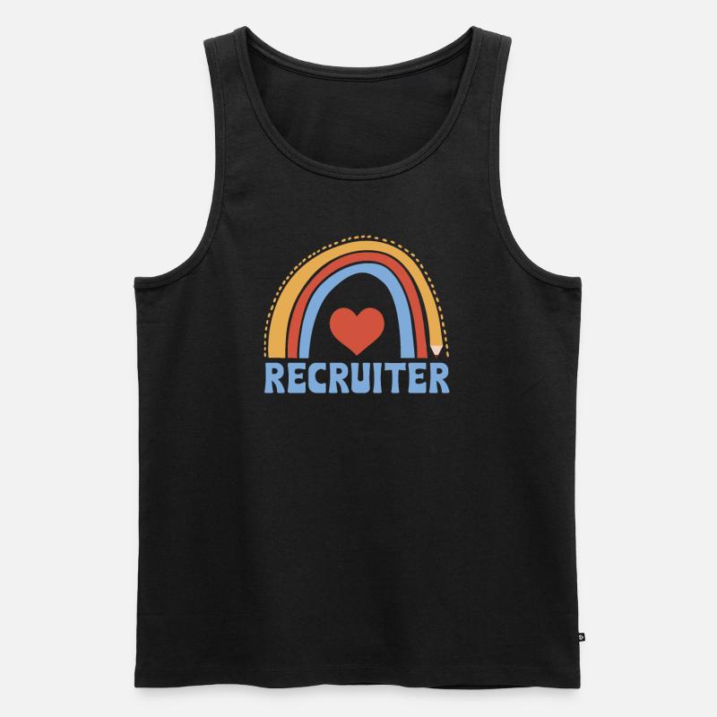 Recruiter Boho Regenbogen Kostüm - Männer Premium Bio Tank Top - Schwarz