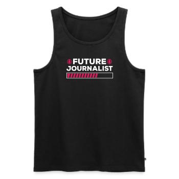 Future Journalist Shirt Media Journalism - Débardeur bio Premium Homme - noir - Devant - Michal (187cm)