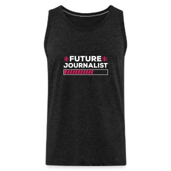Future Journalist Shirt Media Journalism - Débardeur bio Premium Homme - charbon - Devant - Alexander (188cm)