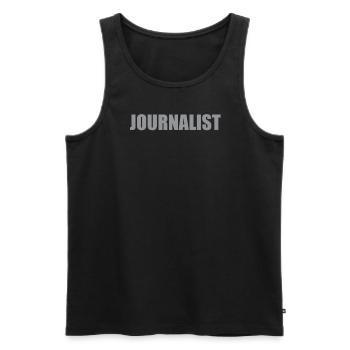 Journalist - Men's Premium Organic Tank Top - black - Front - Michal (187cm)