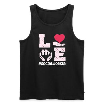 Beautiful School Social Worker Valentine's Day - Men's Premium Organic Tank Top - black - Front - Michal (187cm)