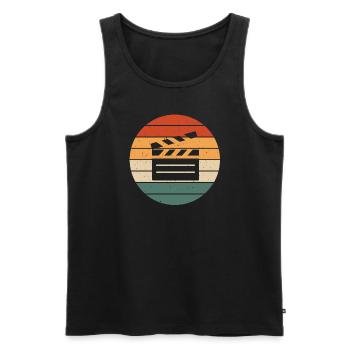 Filmklappe - Männer Premium Bio Tank Top - Schwarz - Vorne - Michal (187cm)