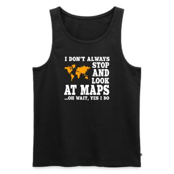 Geographie Liebhaber - Männer Premium Bio Tank Top - Schwarz - Vorne - AI Model Male 178 light (178cm)