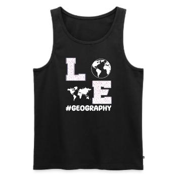 Love Geography - Men's Premium Organic Tank Top - black - Front - Michal (187cm)