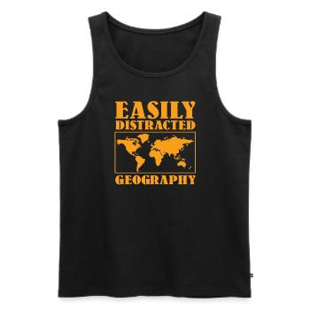 Funny Geography Map Design - Men's Premium Organic Tank Top - black - Front - AI Model Male 178 light (178cm)