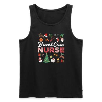 Breast Care Nurse Christmas Gift - Men's Premium Organic Tank Top - black - Front - Michal (187cm)