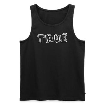 true - Männer Premium Bio Tank Top - Schwarz - Vorne - Michal (187cm)