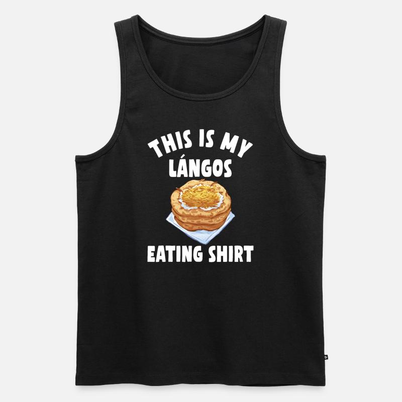 Langos Essen Shirt - Männer Premium Bio Tank Top - Schwarz