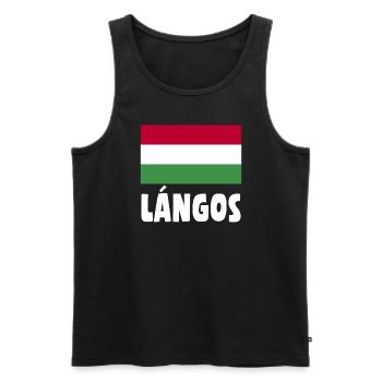 Langos - Men's Premium Organic Tank Top - black - Front - Michal (187cm)