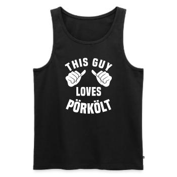 authentiscPörkölt Liebhaber - Männer Premium Bio Tank Top - Schwarz - Vorne - Michal (187cm)